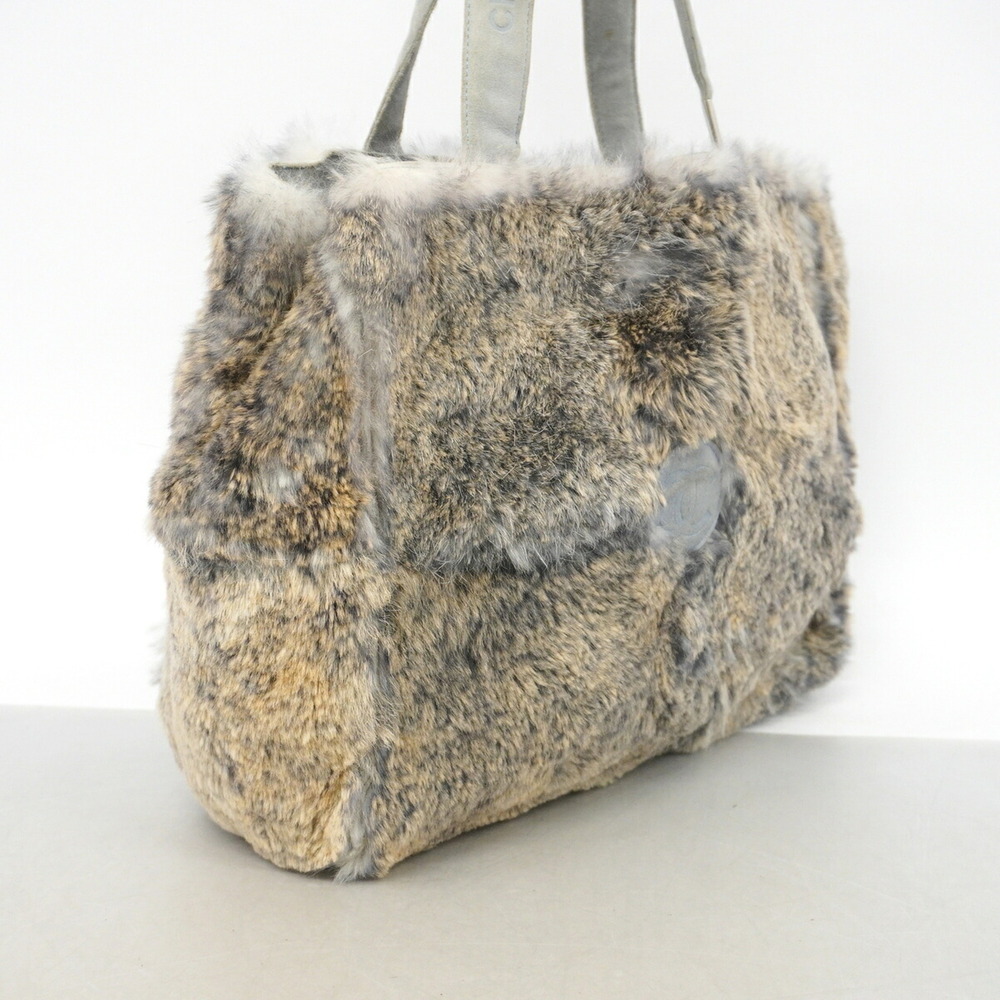 Chanel Tote Bag, Lapin Fur, Brown/Light Blue, Women's - Gem